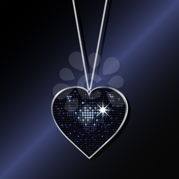 Royalty Free Clipart Image of a Heart Pendant