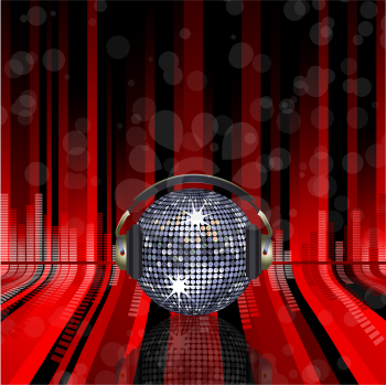 Royalty Free Clipart Image of a Disco Ball Background