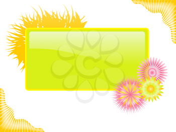 Royalty Free Clipart Image of a Floral Tag