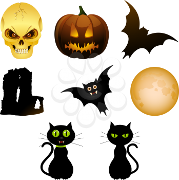 Royalty Free Clipart Image of Halloween Icons