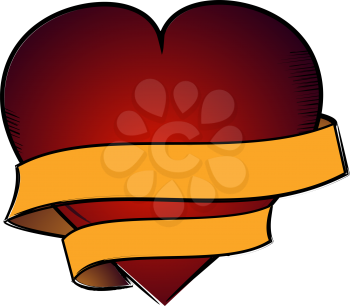 Royalty Free Clipart Image of a Heart With a Banner