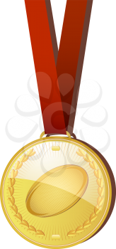 Royalty Free Clipart Image of a Gold Rugby Medal