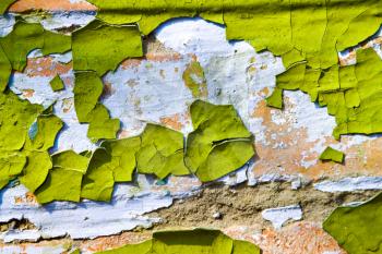 Royalty Free Photo of a Wall Covered With Peeling Paint