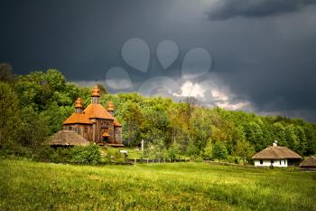 Royalty Free Photo of a Church in a Field