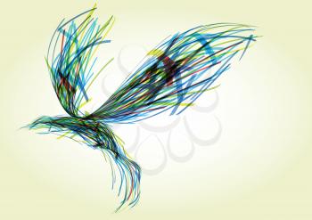 Royalty Free Clipart Image of an Abstract Flying Bird
