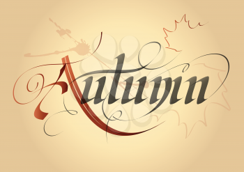 Royalty Free Clipart Image of the Word Autumn