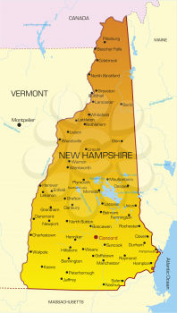 Royalty Free Clipart Image of a Map of New Hampshire