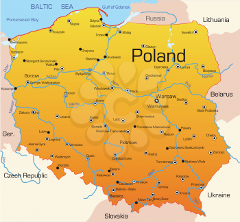 Royalty Free Clipart Image of a Map of Poland