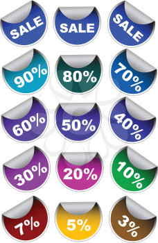 Royalty Free Clipart Image of a Set of Sale Stickers