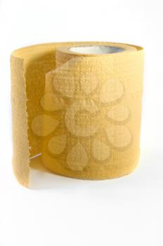 Royalty Free Photo of Yellow Toilet Paper