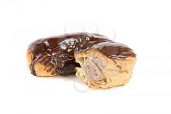 Chocolate Cream eclairs isolated on a white background