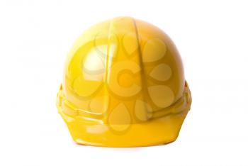 Yellow helmet isolated on white background