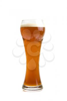 Glass of Brown Beer isolated on a white background
