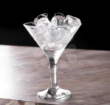 Royalty Free Photo of Ice in a Cocktail Glass