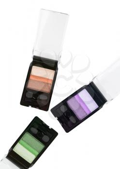 Set of cosmetic paints isolated on a white background
