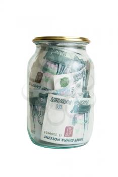 Royalty Free Photo of Russian Roubles Money in a Jar