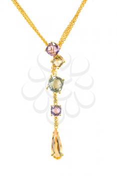 Royalty Free Photo of a Gold Pendant With Gems