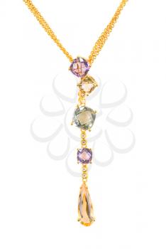 Royalty Free Photo of a Gold Pendant With Gems
