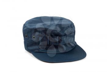 blue work cap isolated on a white