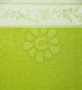 Royalty Free Photo of a Green Decorative Floral Wallpaper