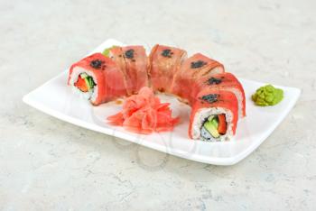 Royalty Free Photo of a Fuji Sushi Roll