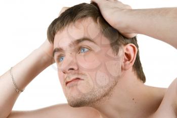 Royalty Free Photo of a Portrait of a Man Thinking 