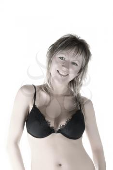 Royalty Free Photo of a Woman in Her Bra