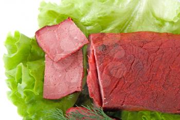 Royalty Free Photo of Beef on Lettuce