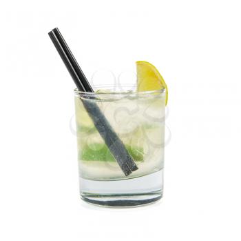 mojito alcohol fresh cocktail  closeup on a white 
