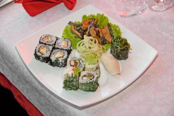 Royalty Free Photo of Sushi at a Restaurant