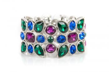 Royalty Free Photo of a Bracelet With Colored Gems 
