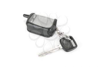 Car key and security system isolated on a white background
