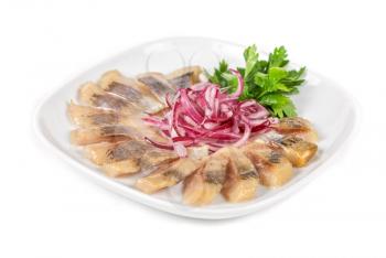Royalty Free Photo of Marinated Herring Fillets With Onions