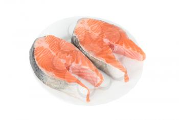 trout steak fish isolated on a white background