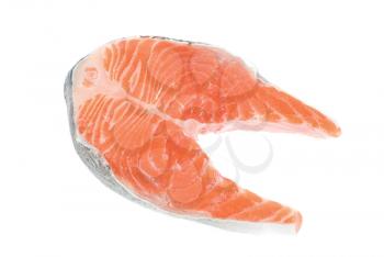 trout steak fish isolated on a white background