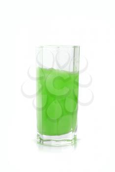 Fresh squeezed green lime juice isolated on a white background
