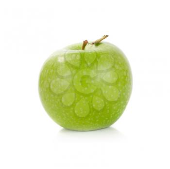 green ripe apple isolated on a white background