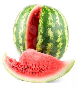 Ripe watermelon isolated on white background
