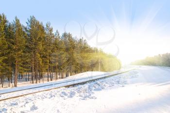 Royalty Free Photo of a Railway in Winter