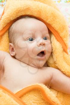 Royalty Free Photo of a Baby in Bed