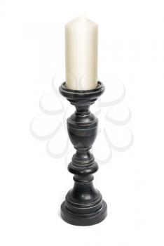 Royalty Free Photo of a Candle in a Candlestick 
