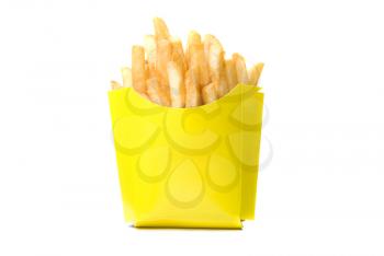 deep-fried potatoes isolated on a white