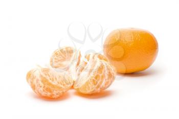 A mandarin fruit on white background