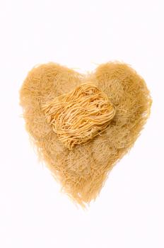 Royalty Free Photo of Noodles Forming a Heart