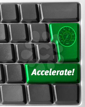 Royalty Free Photo of a Keyboard With an Accelerate Key