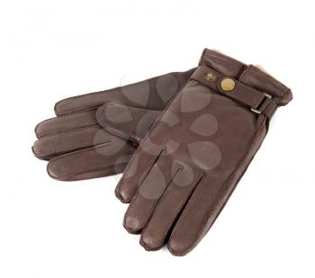 male leather gloves isolated on a white
