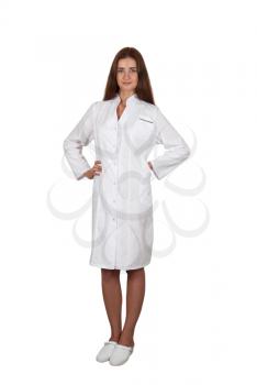 Doctor woman isolated on a white background.