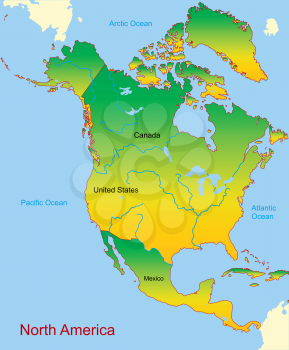 Royalty Free Clipart Image of North America