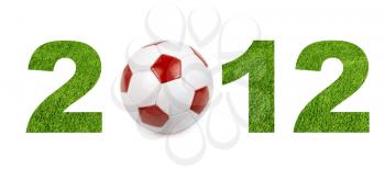football 2012 championship from green grass texture