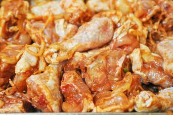 marinated chicken meat shashlik closeup photo